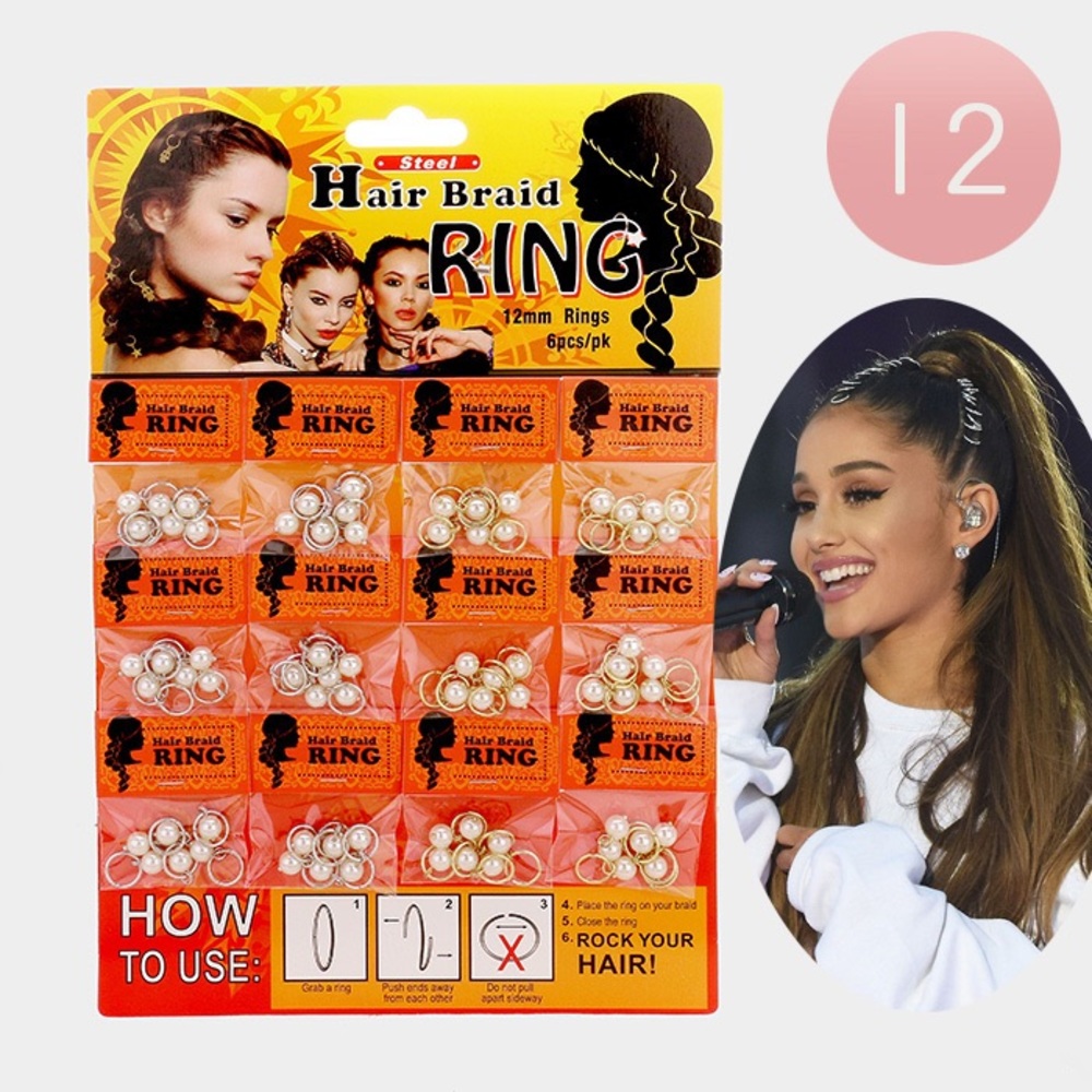 Pearl Braid Hair Rings - Picture 2 of 2